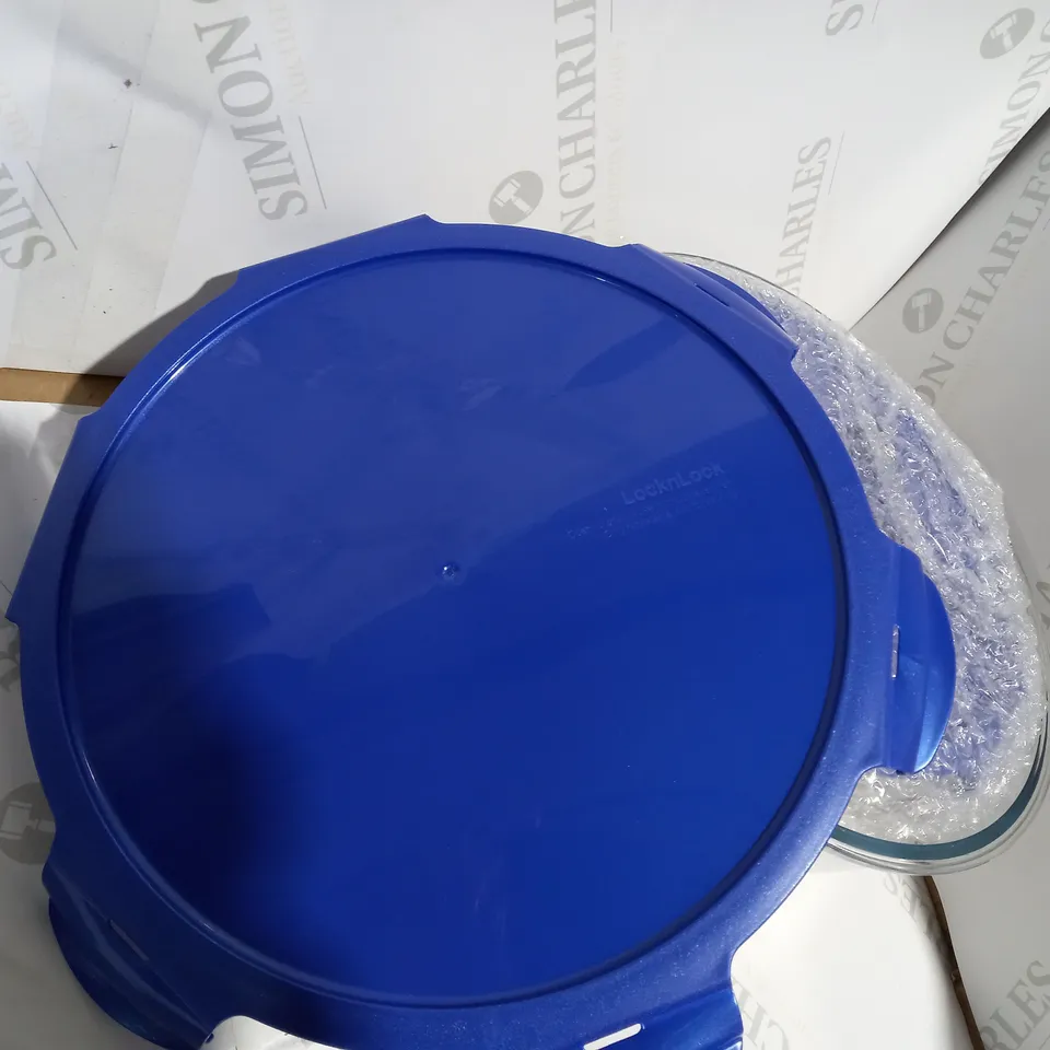 LOCK & LOCK BLUE GLASS BOWL SET