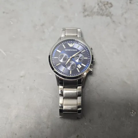 EMPORIO ARMANI BLUE CHRONOGRAPH DIAL WATCH 