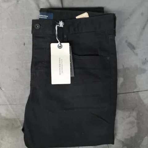 SCOTCH & SODA REGULAR SLIM FIT JEANS IN BLACK SIZE 36/34