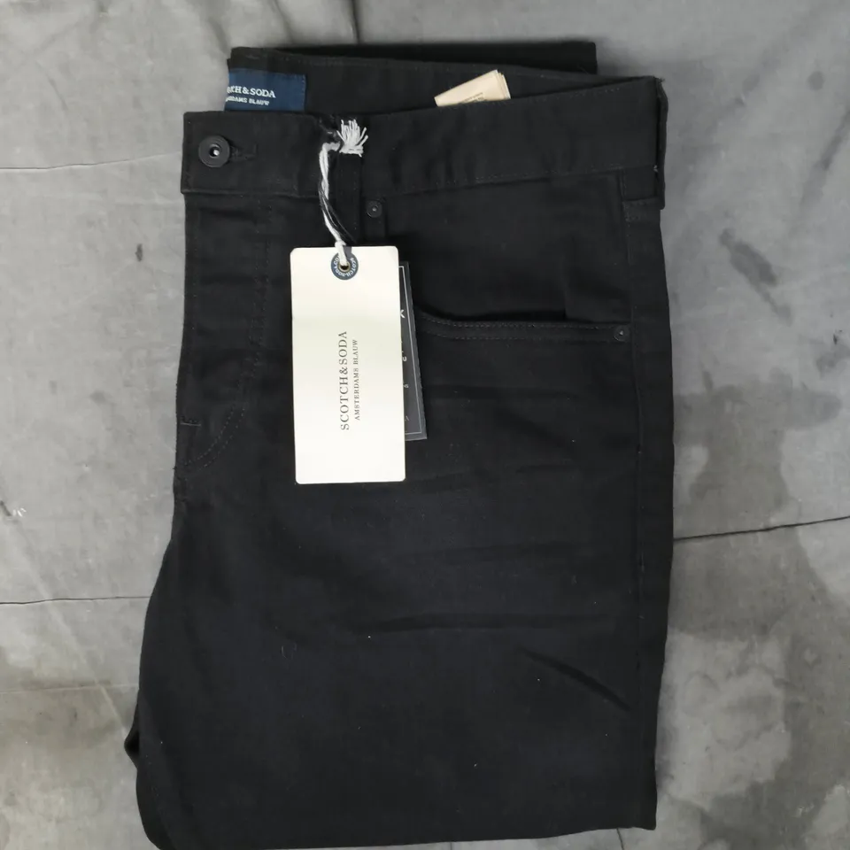 SCOTCH & SODA REGULAR SLIM FIT JEANS IN BLACK SIZE 36/34