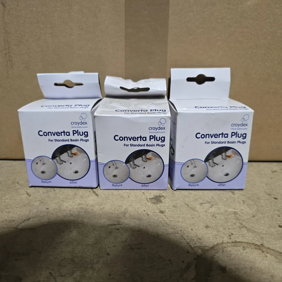 CROYDEX CONVERTA PLUG – FOR STANDARD BASIN PLUGS (3 X BOXES)