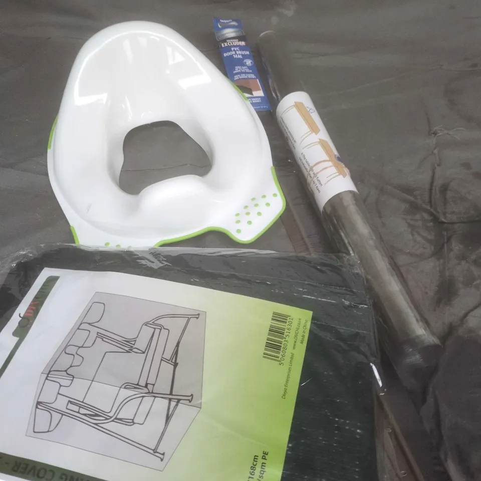 APPROXIMATELY 20 ASSORTED HOUSEHOLD PRODUCTS TO INCLUDE WALLPAPER, POTTY TRAINER, GARDEN COVER ETC