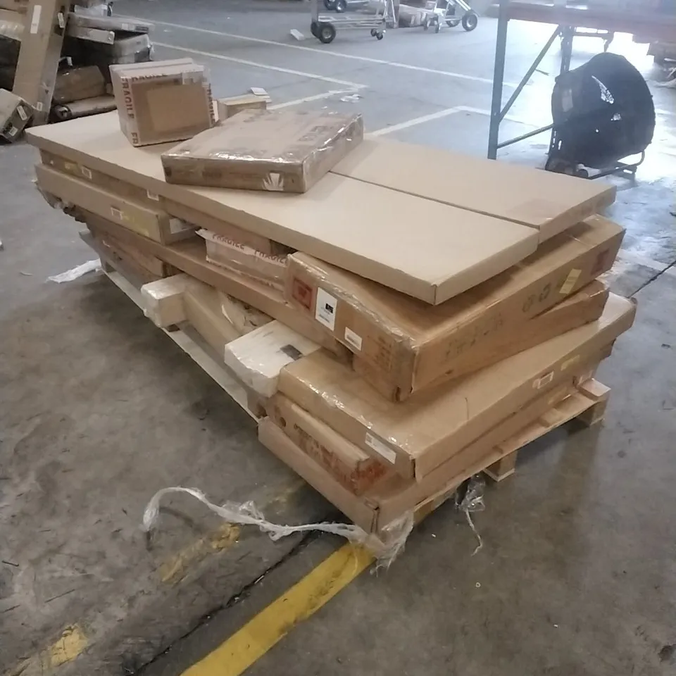 PALLET OF ASSORTED, INCOMPLETE FURNITURE PARTS AND PIECES 
