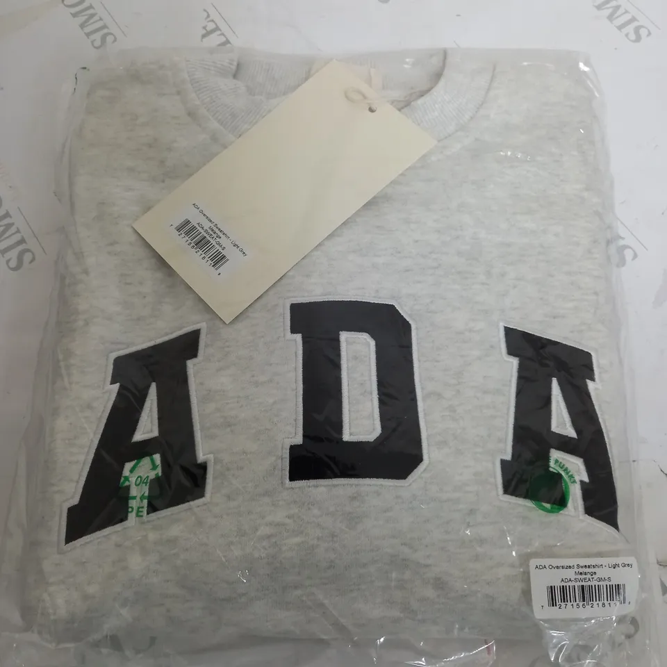 ADANOLA OVERSIZED SWEATSHIRT IN LIGHT GREY MELANGE - SMALL