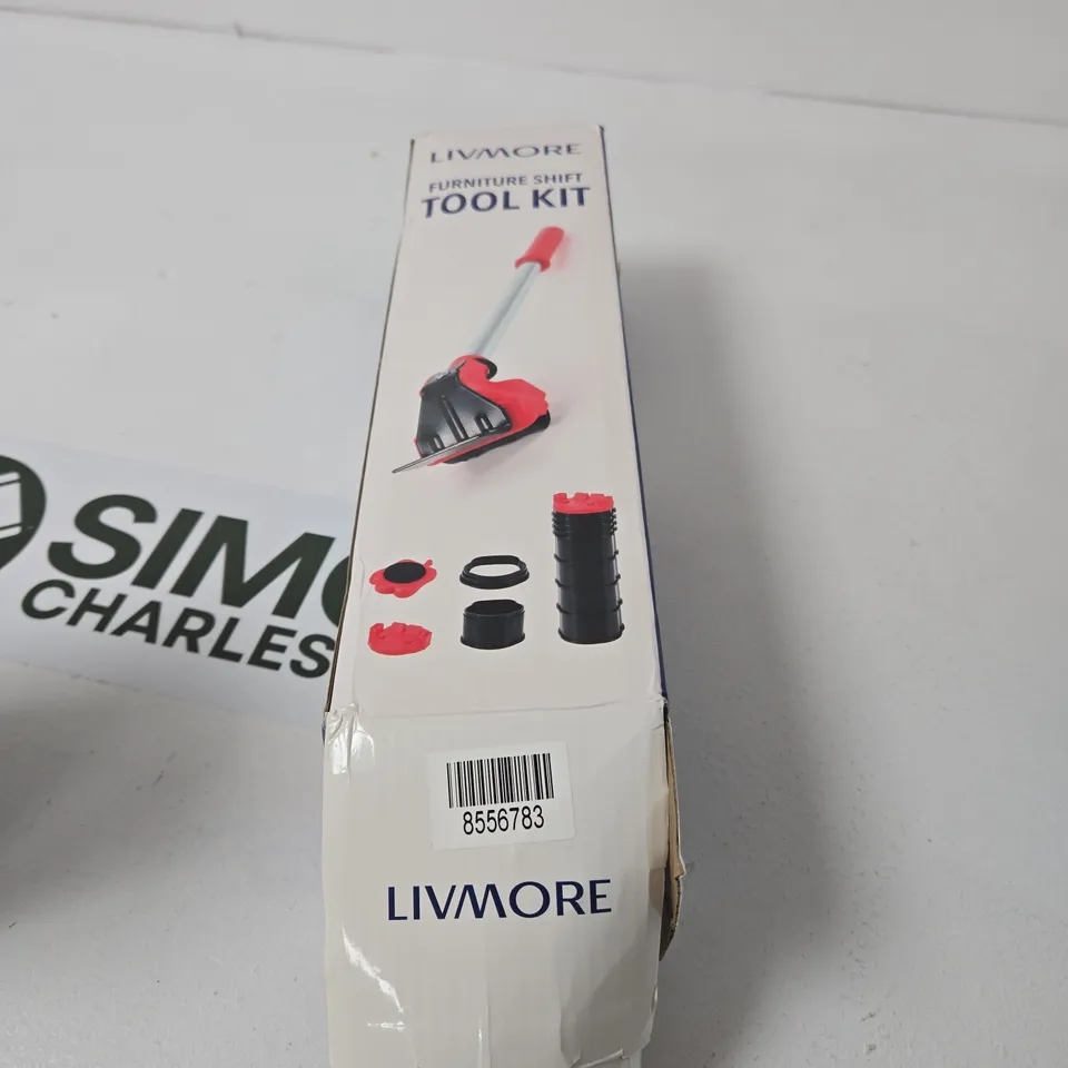 BOX OF APPROXIMATELY 10 ASSORTED ITEMS INCLUDING LIVMORE FURNITURE SHIFT TOOL KIT AND COMFORTISSE PUSH UP BRA 