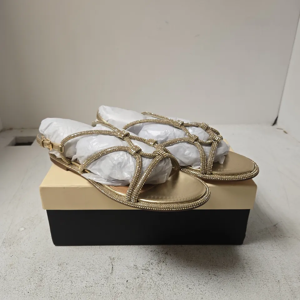 KG KURT GEIGER ROONIE SANDALS – GOLD, LADIES UK6 