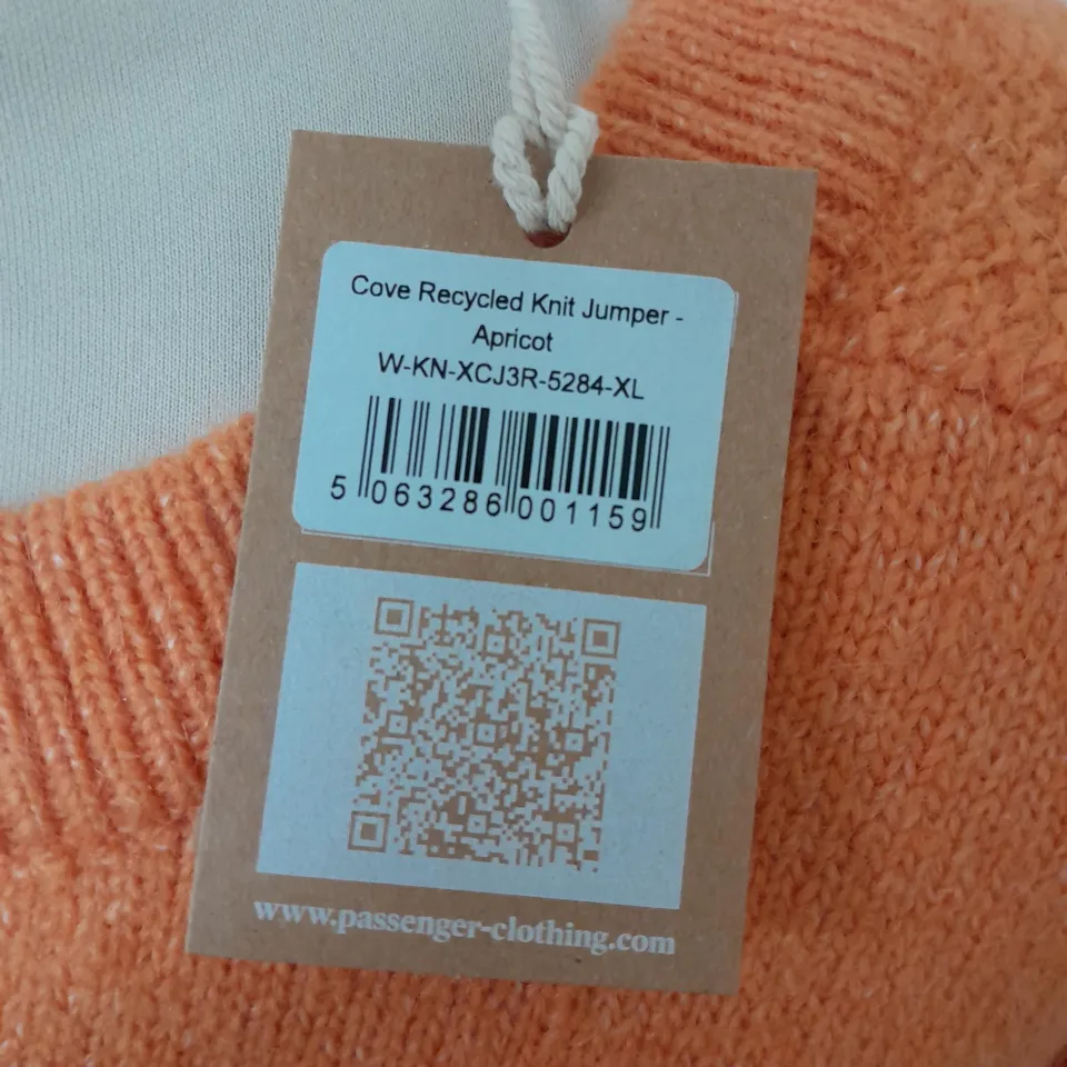 PASSENGER CORE RECYCLED KNIT JUMPER IN APRICOT - XL
