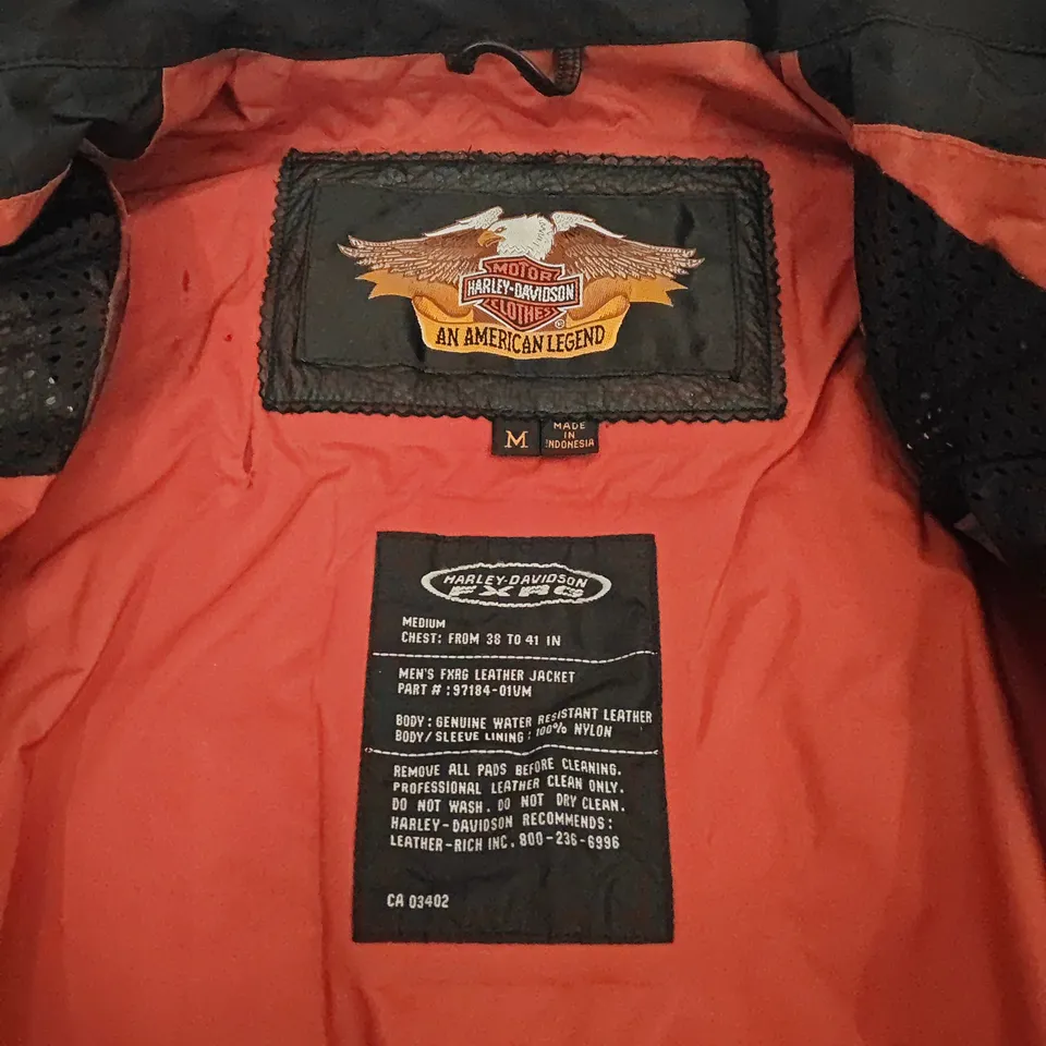 HARLEY DAVIDSON MENS FXRG LEATHER JACKET - MED CHEST 38-41"