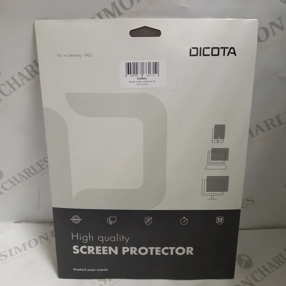 BOX OF APPROX 9 DICOTA SECRET 2 WAY ADHESIVE SCREEN PROTECTOR FOR 14"	