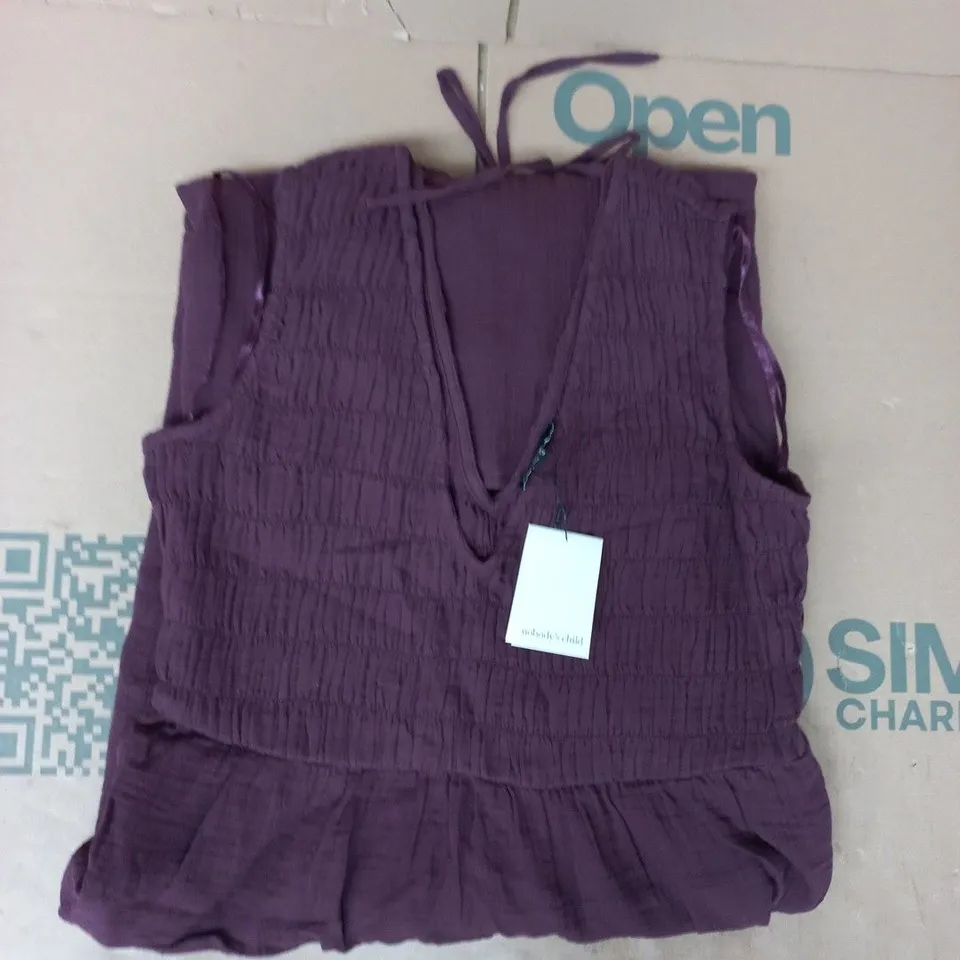 NOBODY'S CHILD SLEEVELESS AUDREY MIDAXI DRESS IN PURPLE SIZE UK 14