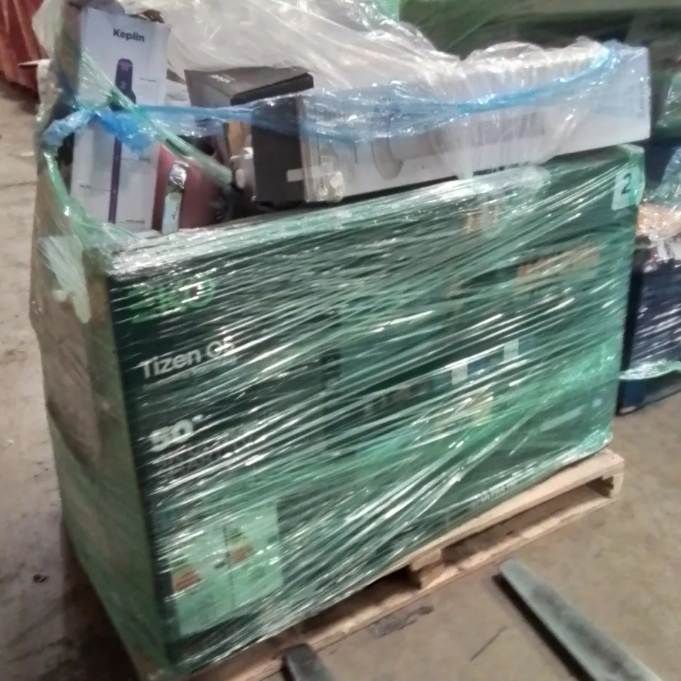 PALLET CONTAINING A LARGE QUANTITY OF ELECTRICAL PRODUCTS TO INCLUDE;KETTLE,AIR FRYER,BLENDER,TV,FAN