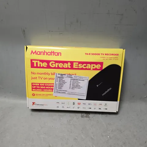 BOXED MANHATTAN T4 R 500GB TV RECORDER 