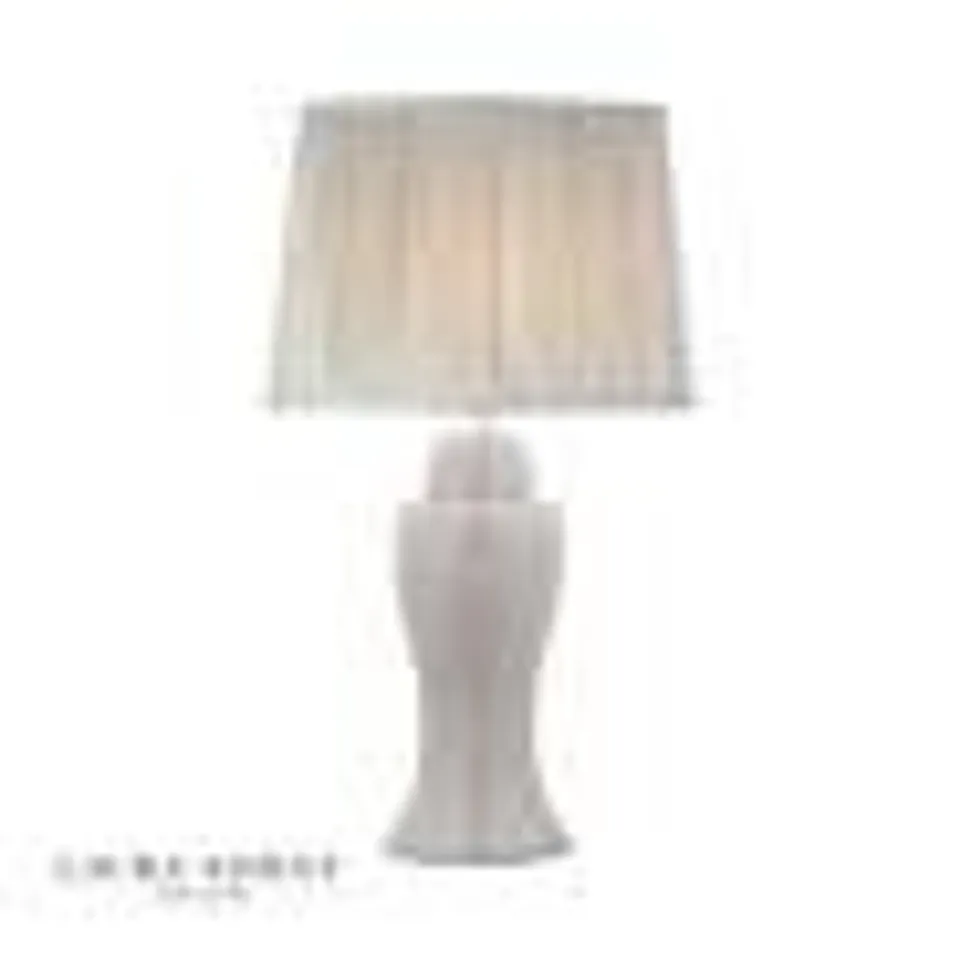 LAURA ASHLEY REGINA TABLE LAMP, GREY CRACKLE GLAZE, POLISHED CHROME