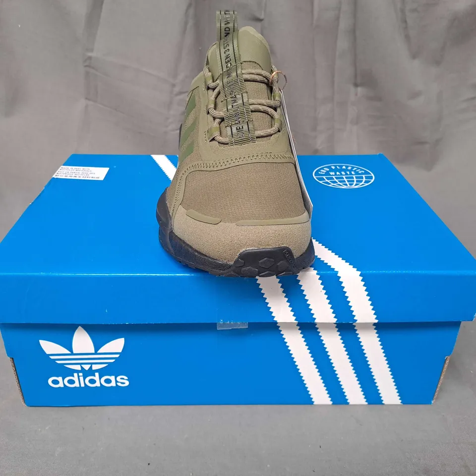 BOXED PAIR OF ADIDAS NMD V3 SHOES IN GREEN UK SIZE 5