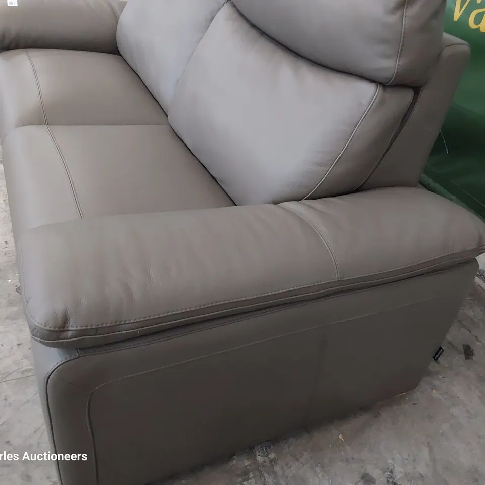 QUALITY ITALIAN DESIGNER MERRY DUE THREE SEATER SOFA GREY LEATHER