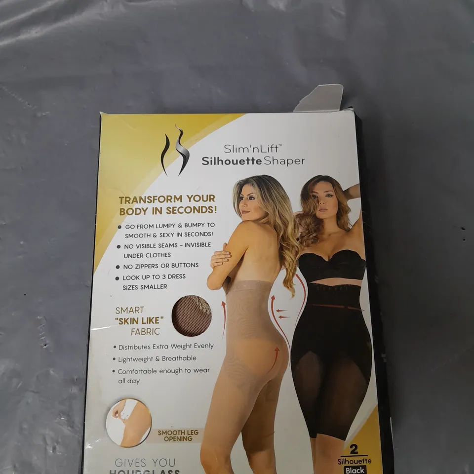 SLIN N LIFT SILHOUETTE SHAPER PACK OF 2 BLACK/NUDE SIZE LARGE 