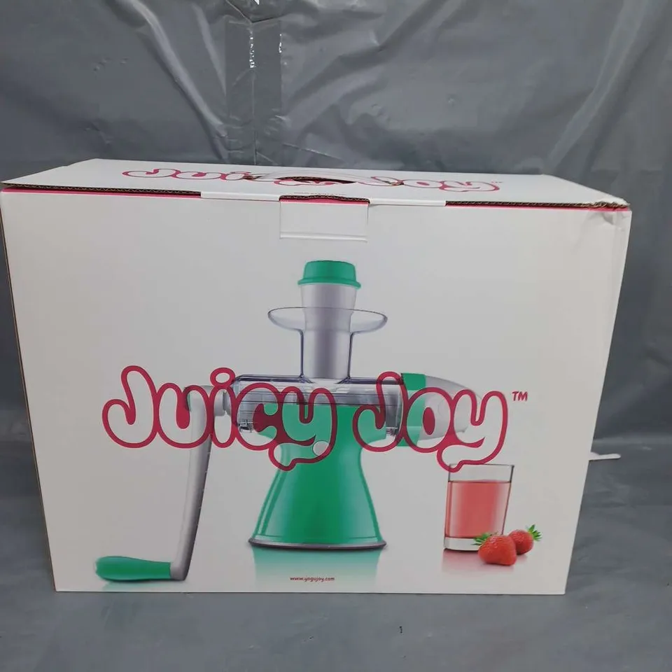 APPROXIMATELY 8 JUICY JOY JUICE AND ICE CREAM MACHINE WITH HANDLE 