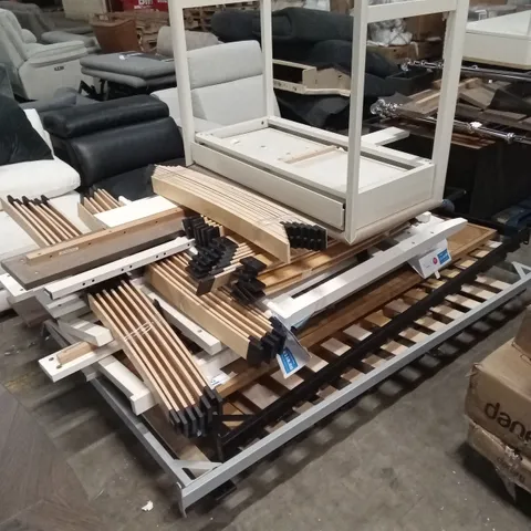 PALLET OF ASSORTED INCOMPLETE OR DAMAGED DESIGNER FURNITURE AND FURNITURE PARTS