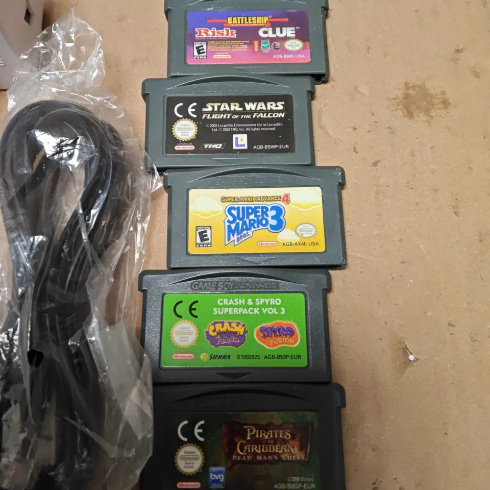 UNBOXED NINTENDO GAMEBOY ADVANCED SP WITH 6 GAMES