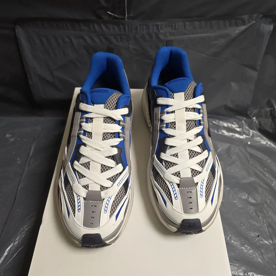 REPRESENT STORM RUNNER TRAINERS – UK 11.5 (EU 45.5) – BLUE/WHITE/GREY