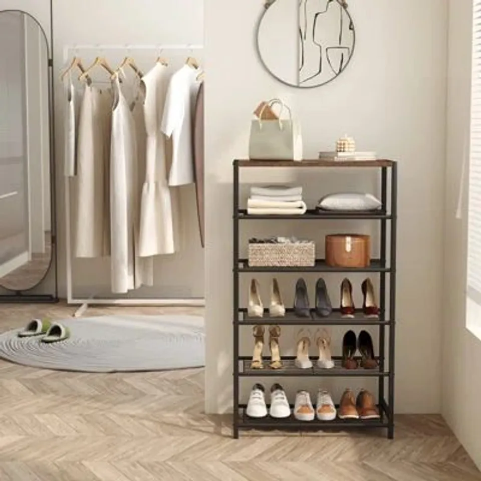BOXED 15 PAIR SHOE RACK HALLWAY SHOE STORAGE 