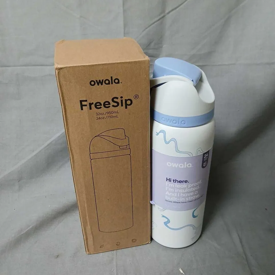 OWALA FREESIP INSULATED WATER BOTTLE – 24OZ/710ML, BLUE CAP