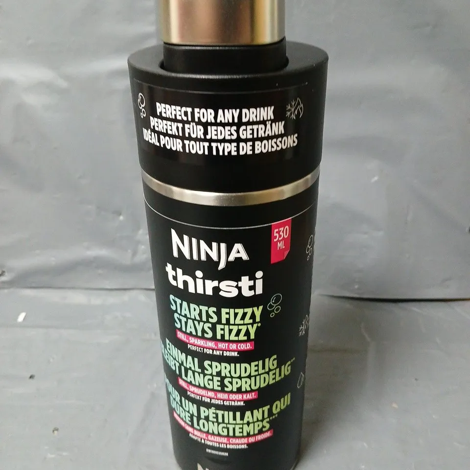 NINJA THIRSTI WATER BOTTLE AND FLASK - 530ML - BLACK