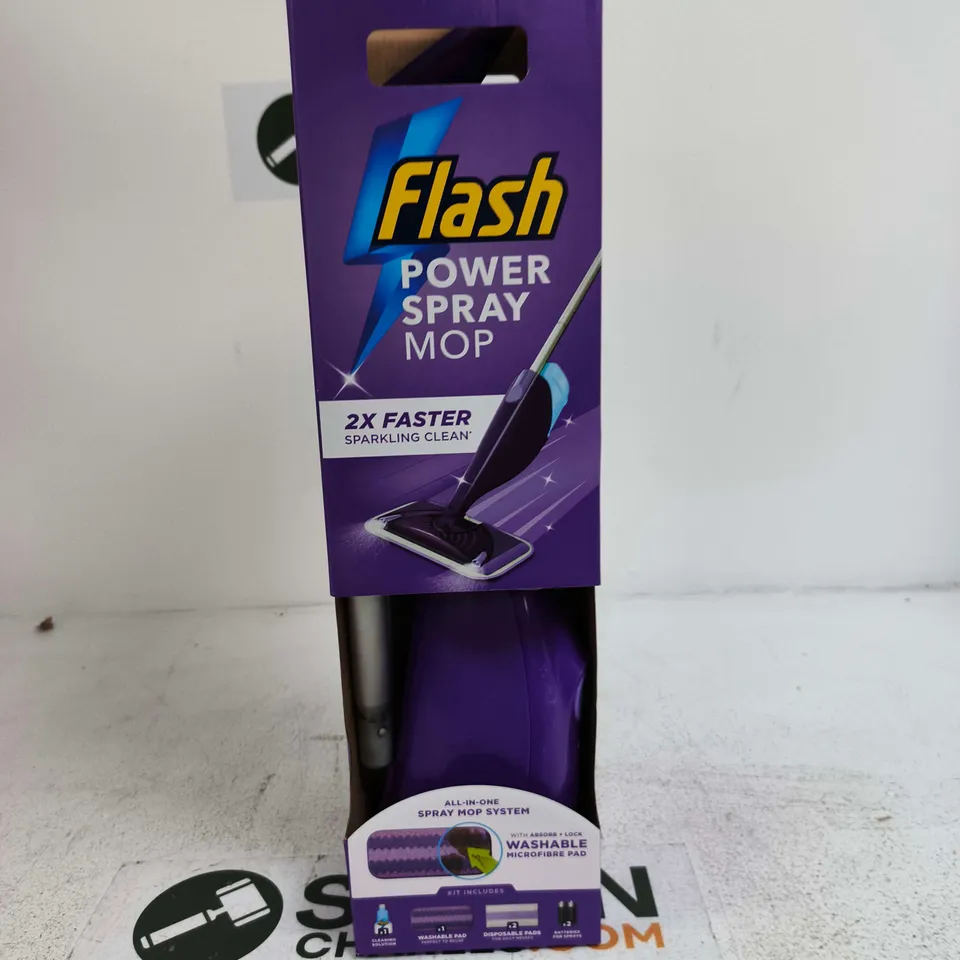 FLASH POWER SPRAY MOP SYSTEM – ALL-IN-ONE SPRAY MOP, PURPLE (BOXED)