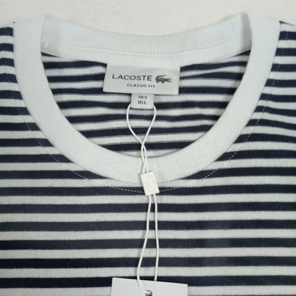 LACOSTE STRIPED T-SHIRT – CLASSIC FIT, MEN'S UK XL