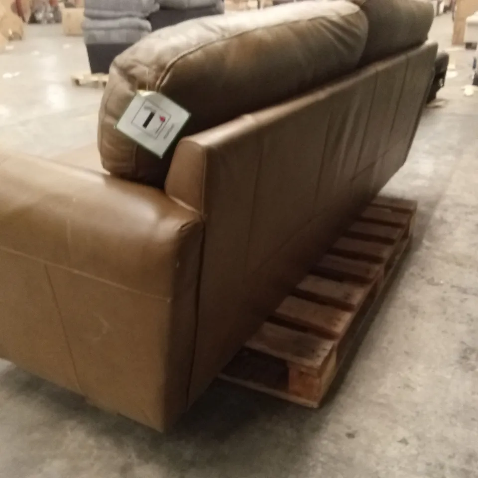 BAILEY 4 SEATER LEATHER SOFA - TAN RRP £849
