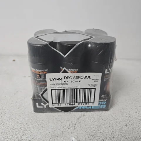 LYNX DARK TEMPTATION DEODORANT 6 PACK (150ML)
