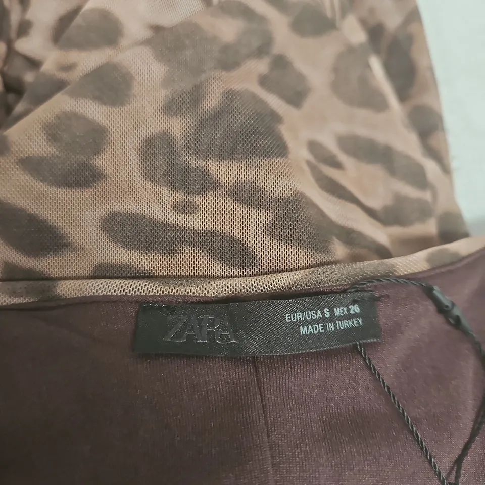 ZARA LEOPARD PRINT MAXI DRESS – SPAGHETTI STRAPS, EU/USA S; MEXICO 26 (MADE IN TURKEY) 