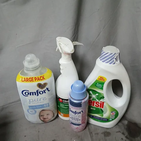 APPROXIMATELY 8 ASSORTED HOUSEHOLD LIQUID PRODUCTS TO INCLUDE PERSIL BIO, COMFORT PURE, CLEANPRO+ OVEN AND GRILL CLEANER, ETC - COLLECTION ONLY