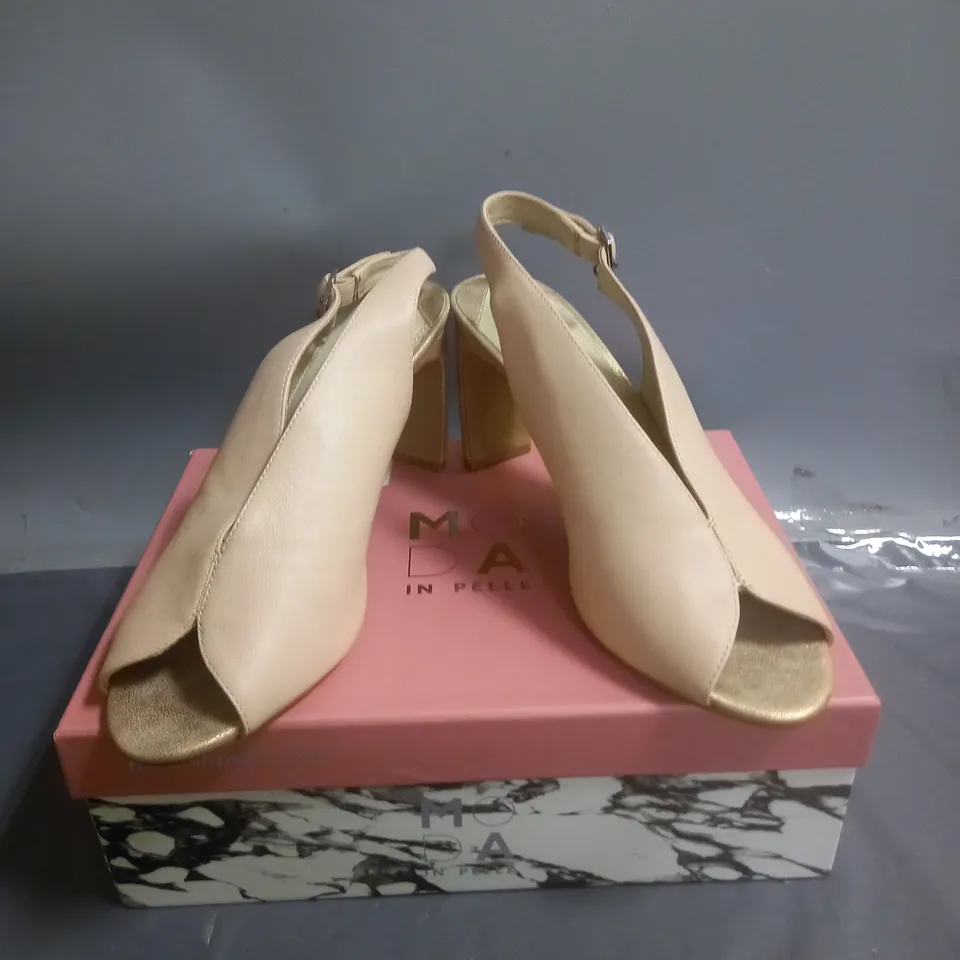 MODA IN PELLE CHRISSI LEATHER PEEP TOE SLINGBACK SANDALS NUDE SIZE EU 39