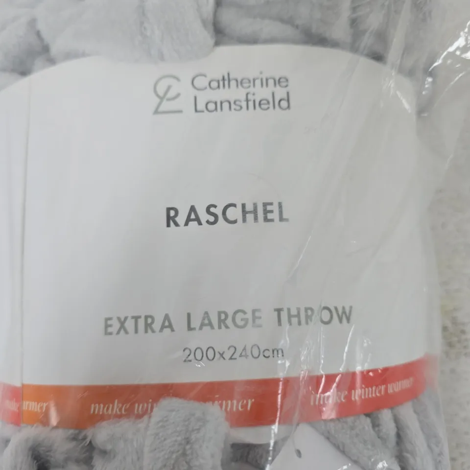 CATHERINE LANSFIELD RASCHEL EXTRA LARGE THROW, 200 X 240 CM, GREY