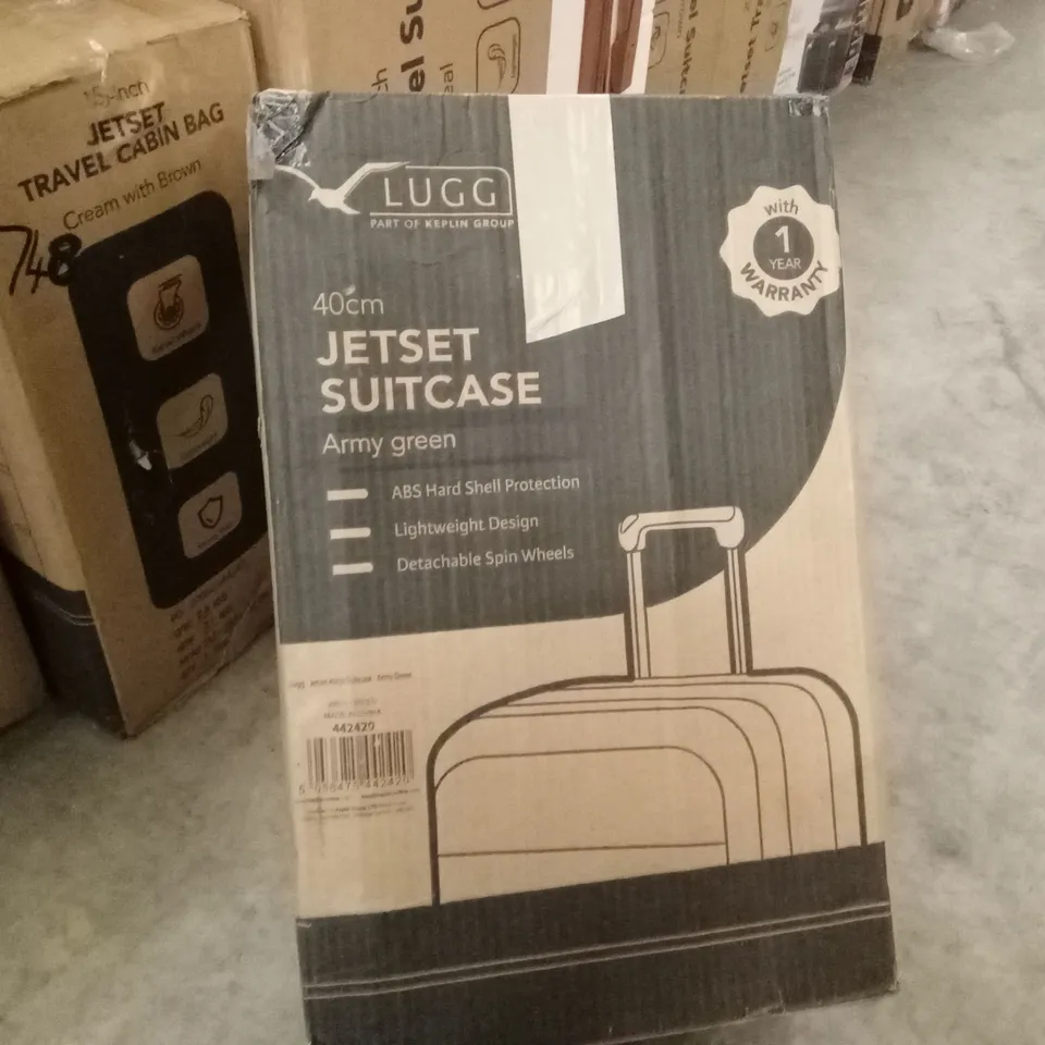 BOXED LUGG - 40CM JETSET SUITCASE ARMY GREEN 