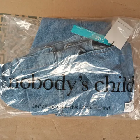 BAGGED NOBODY'S CHILD DENIM NED MINI DRESS IN BLUE SIZE UK 10