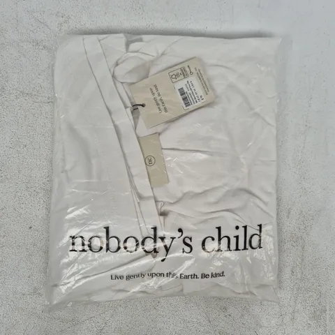 BAGGED NOBODY'S CHILD BILLIE SHIRRED BODICE MIDI DRESS IN WHITE SIZE UK 12