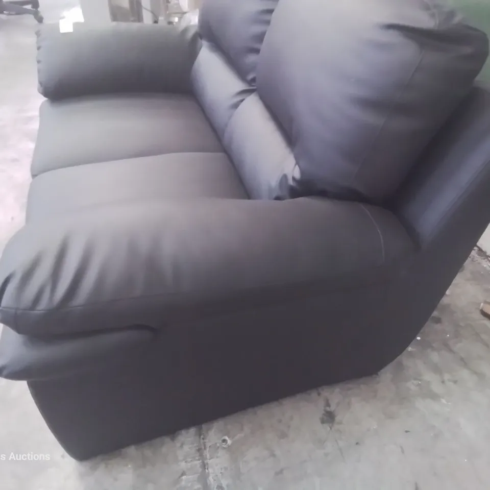 DESIGNER TWO SEATER SOFA BLACK FAUX LEATHER