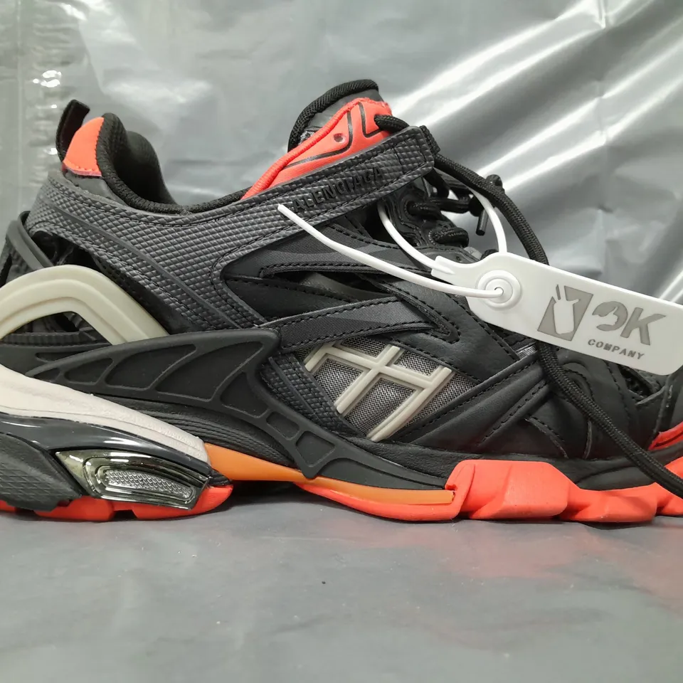PAIR OF BALENCIAGA TRACK 2 SHOES IN BLACK/GREY/ORANGE UK SIZE 9
