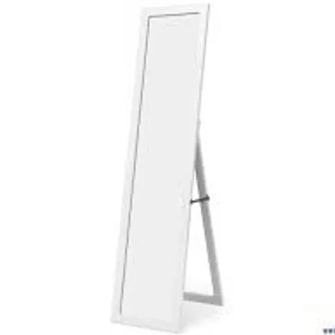 BOXED COSTWAY 2 IN 1 FULL LENGTH MIRROR FULL LENGTH MIRROR WITH WOODEN FRAME 37 X 155cm - WHITE