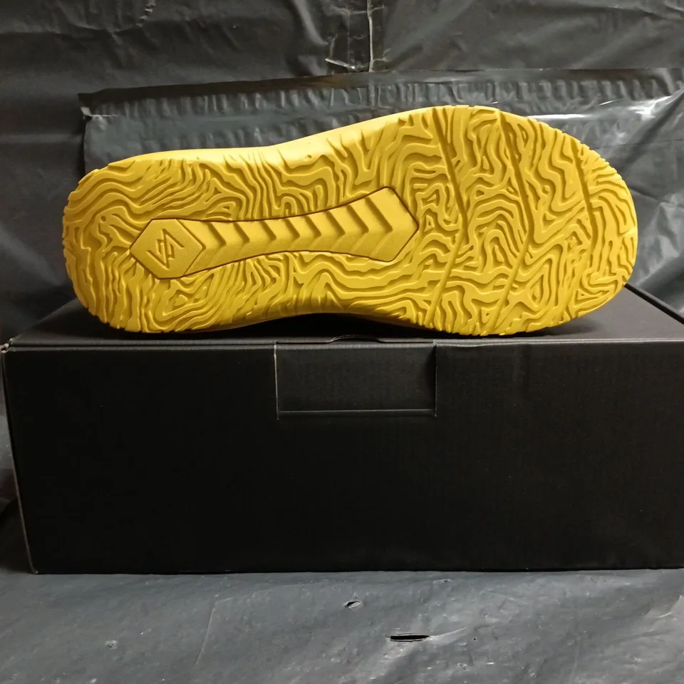 BOXED PAIR OF REPRESENT 247 ARC-2 TRAINERS IN YELLOW SIZE UK 8