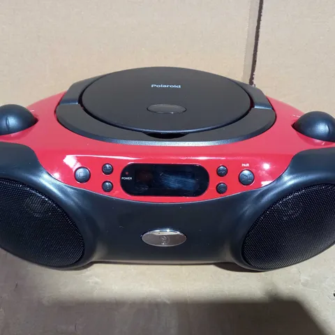 POLAROID BLUETOOTH CD BOOMBOX BLACK/RED
