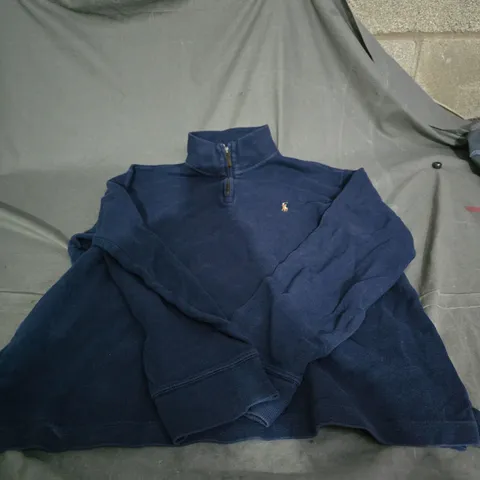 POLO RALPH LAUREN ESTATE RIB NAVY QUARTER-ZIP PULLOVER SIZE SMALL