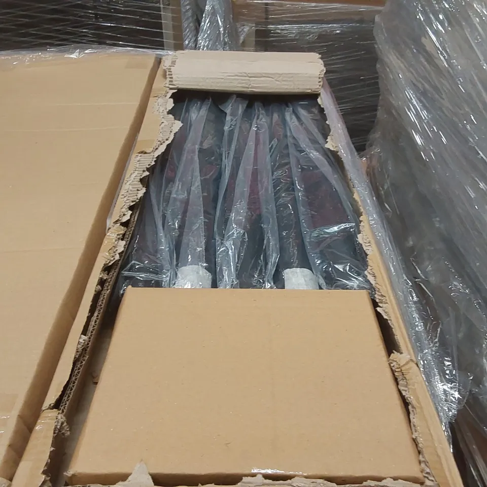 PALLET CONTAINING A LARGE ASSORTMENT OF BRAND NEW OFFICE FURNITURE PARTS TO INCLUDE: FRACTION PLUS TUBULAR TABLE LEGS ECT