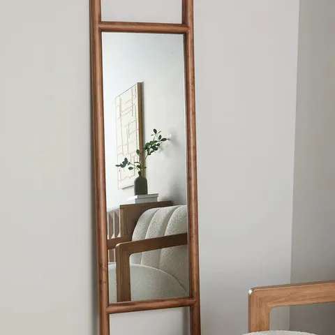 BOXED WOODEN LADDER MIRROR 47 x 178cm