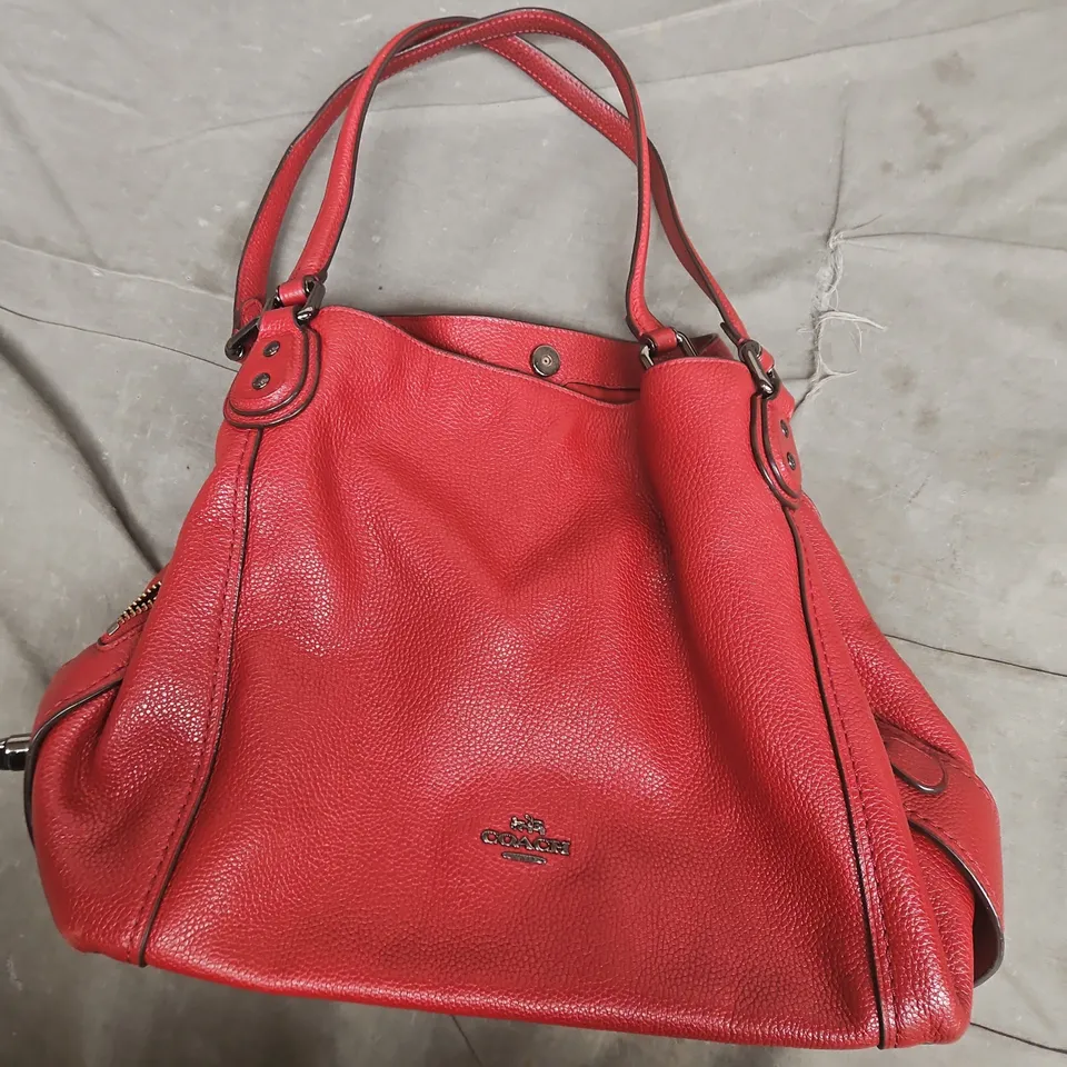 COACH NEW YORK RED PEBBLED LEATHER HANDBAG