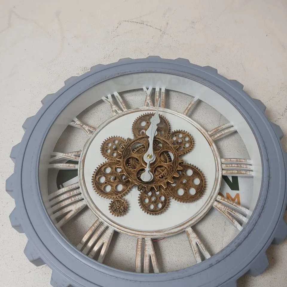 BLISS & BEYOND COG STYLE WALL CLOCK BLUE