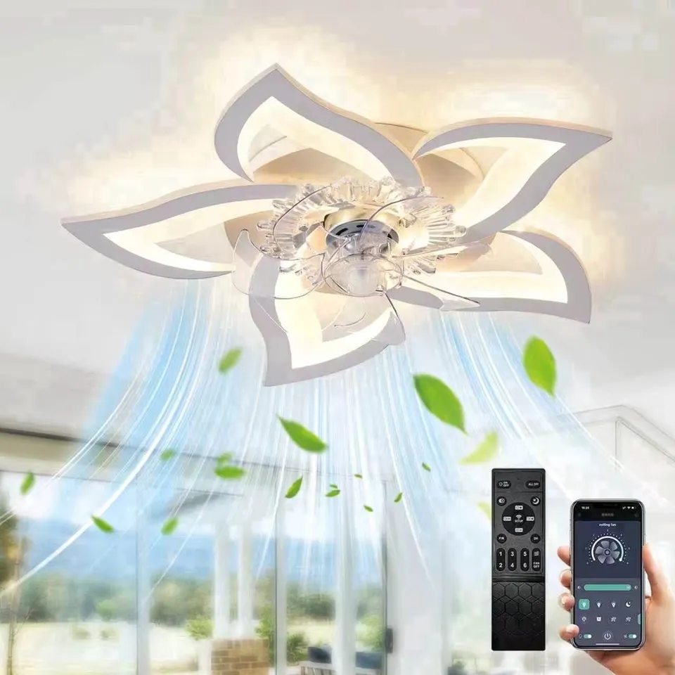 BOXED WHITE CEILING FAN WITH LIGHT, 27.2"