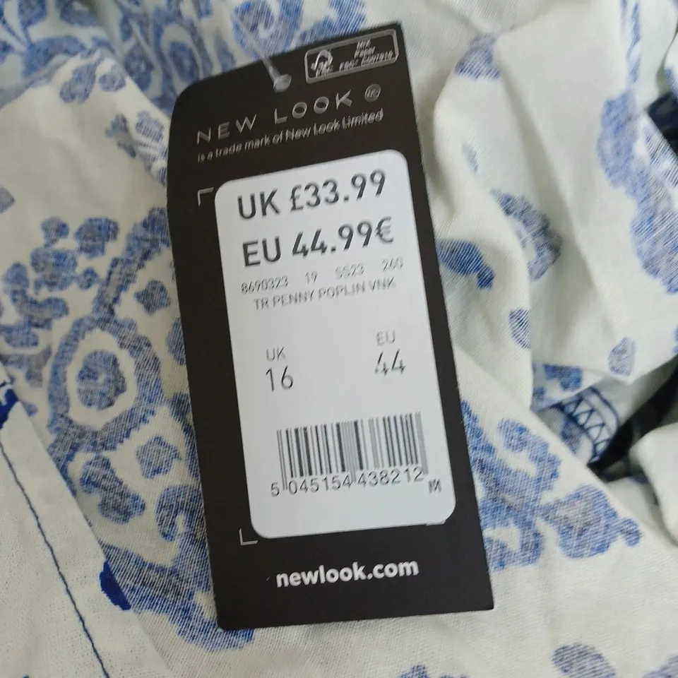 NEW LOOK PENNY POPLN DRESS - UK 16